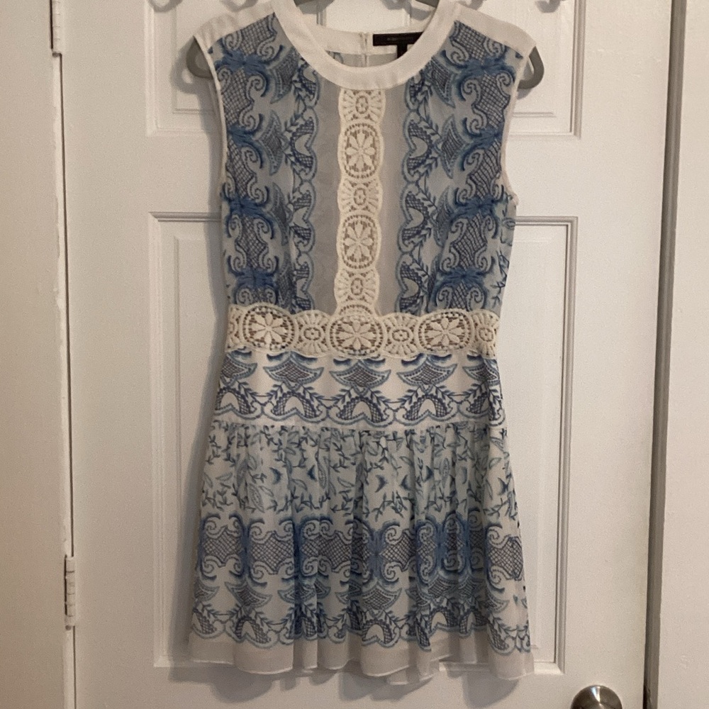 BCBGMaxAzria Blue Sleeveless Mini Dress
